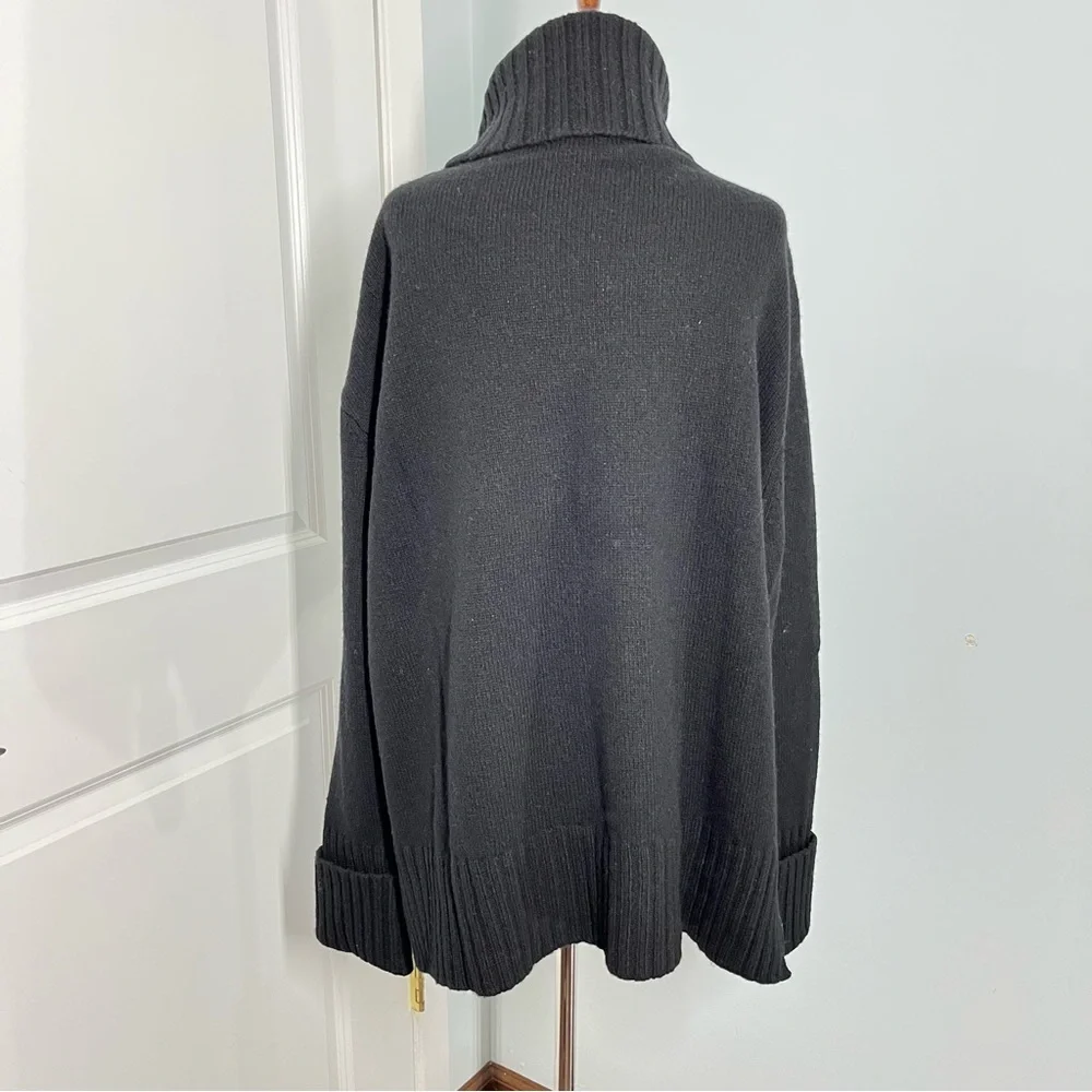 Anthropology Moth black wool blend oversized sweater size S - Picture 10 of 12